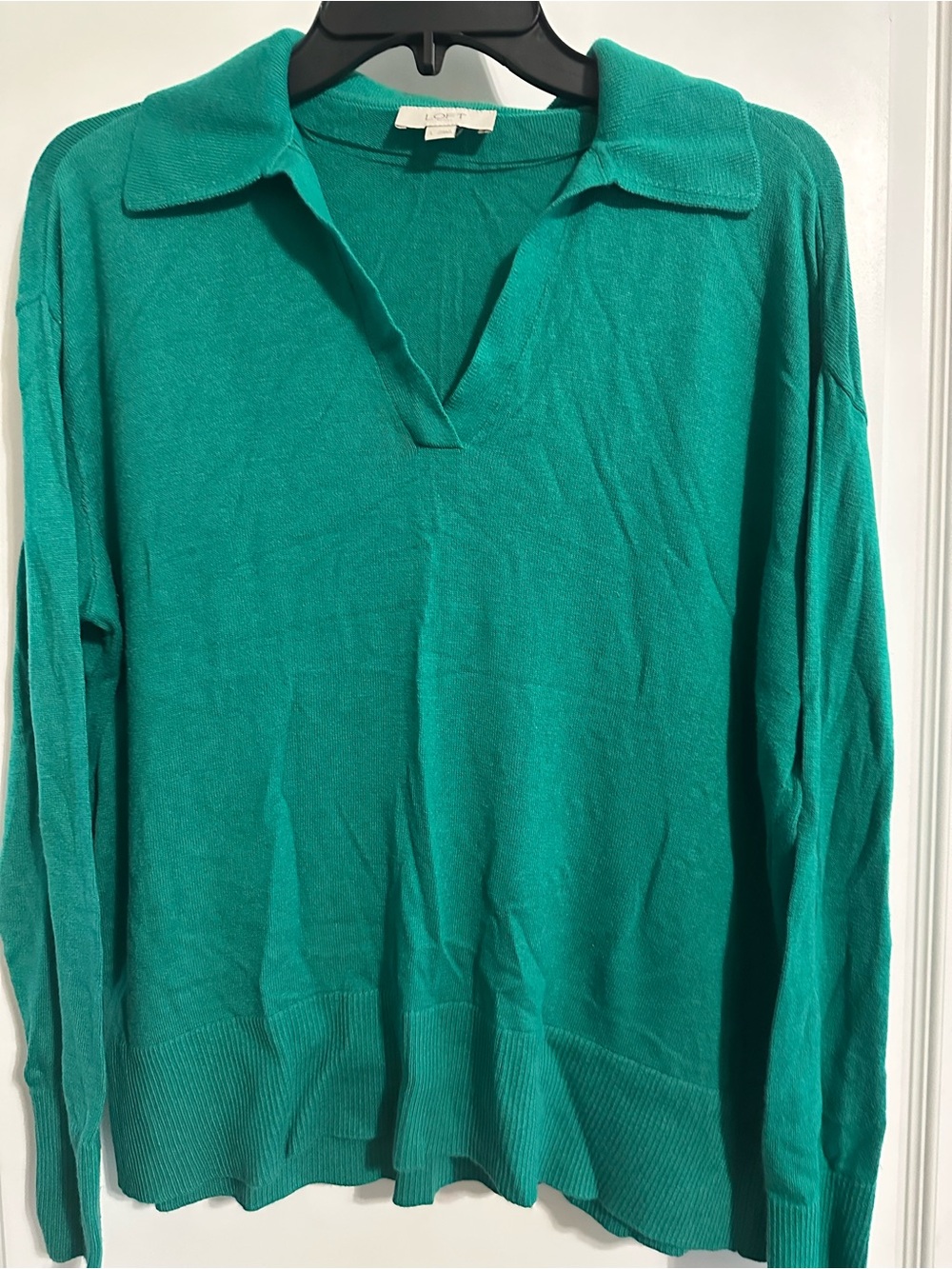 LOFT Teal V-Neck Collared Men's Sweater